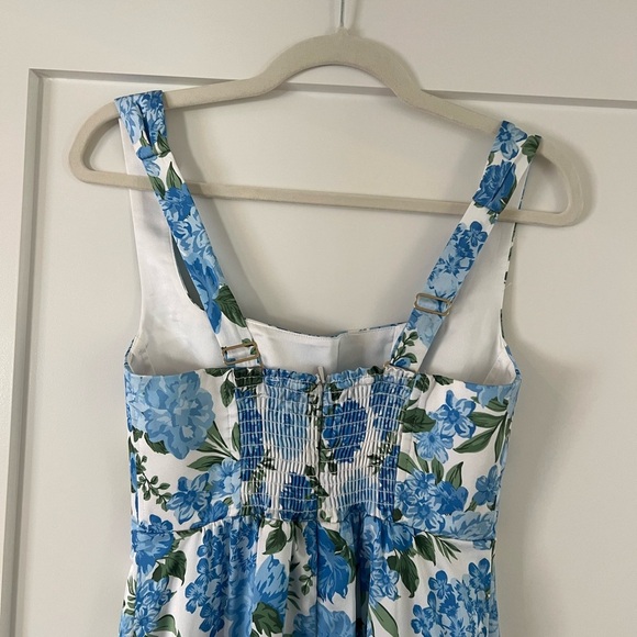 Show Me Your MuMu Nina Blue Floral Maxi Dress Large White Green Bridesmaid SMYM - Picture 9 of 15